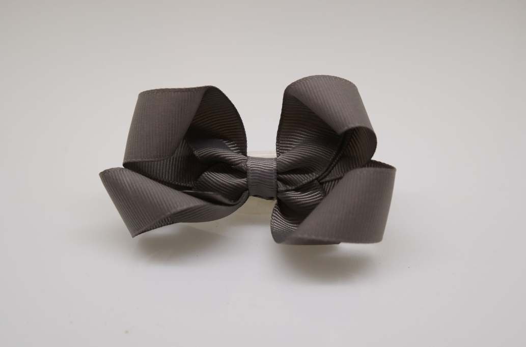 Large bowtique hair Bow with colors  Grey